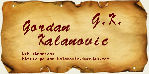 Gordan Kalanović vizit kartica